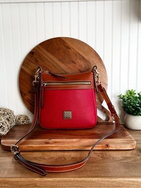 Dooney & Bourke Red Pebble Grain Leather Crossbody 25 NWOT